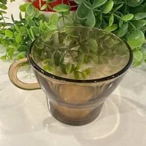 Vintage Coffee Espresso Cup Duralex France 24 Orange  Amber Glass (1)